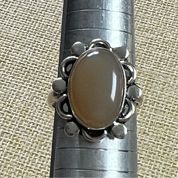 New Natural Agate Crystal Stone Silver Overlay Ring Size 10.5 - Picture 1 of 7